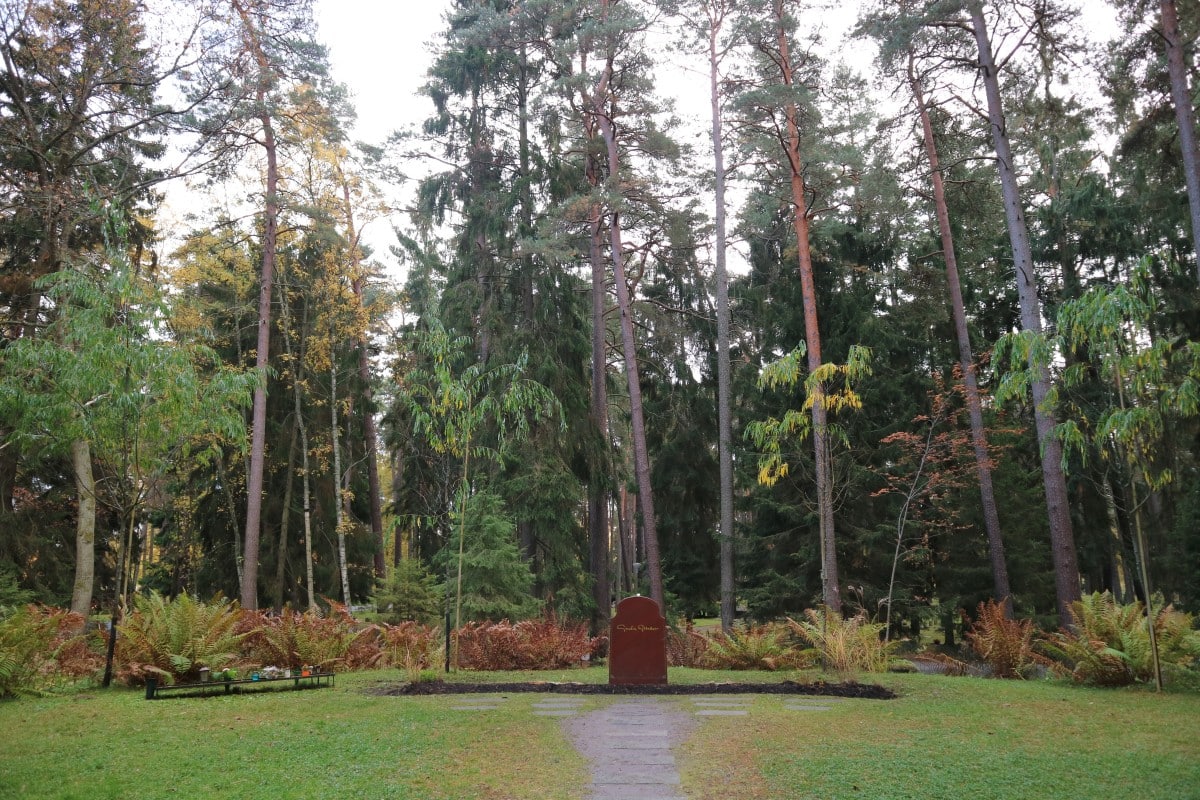 Het graf van Greta Garbo in Skogskyrkogården