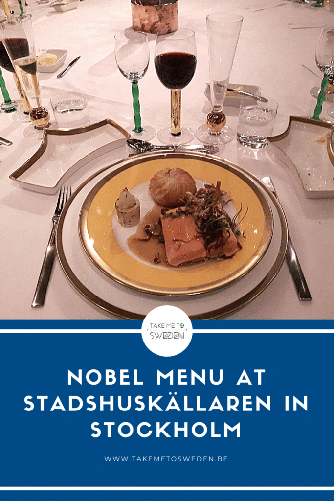 Nobel menu at Stadshuskällaren in Stockholm