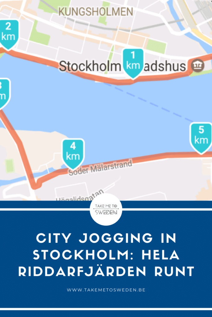 City jogging in Stockholm hela Riddarfjärden runt